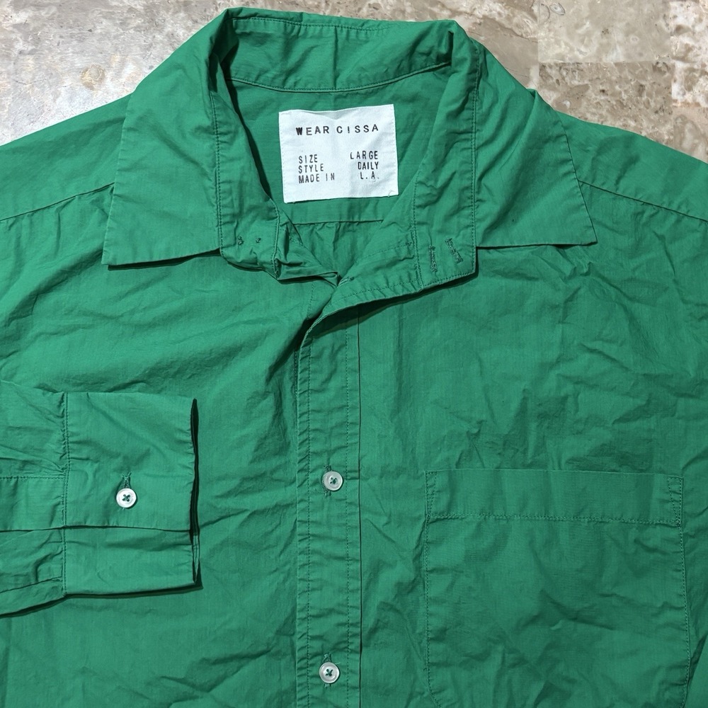 Wear Cissa Shirt Womens Large Green Daily Style Wrap Long Sleeve Cotton LA